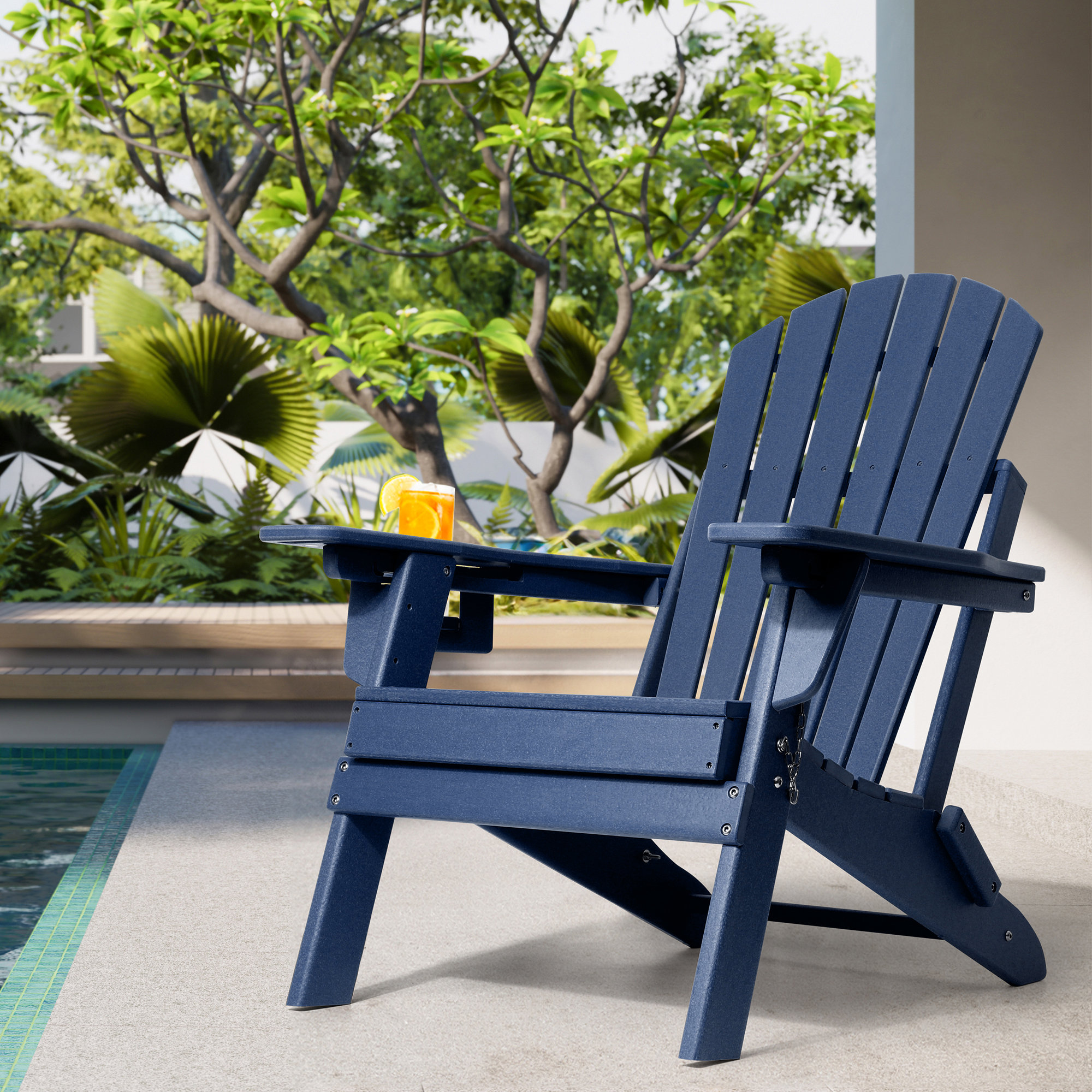 Highland Dunes Unicoi Plastic Folding Adirondack Chair with